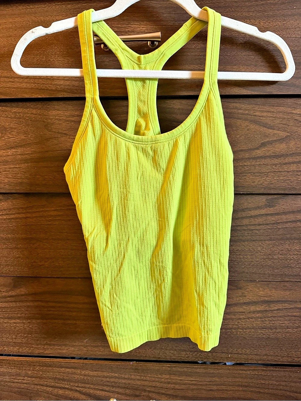 Cropped Racerback Tank Top Yellow